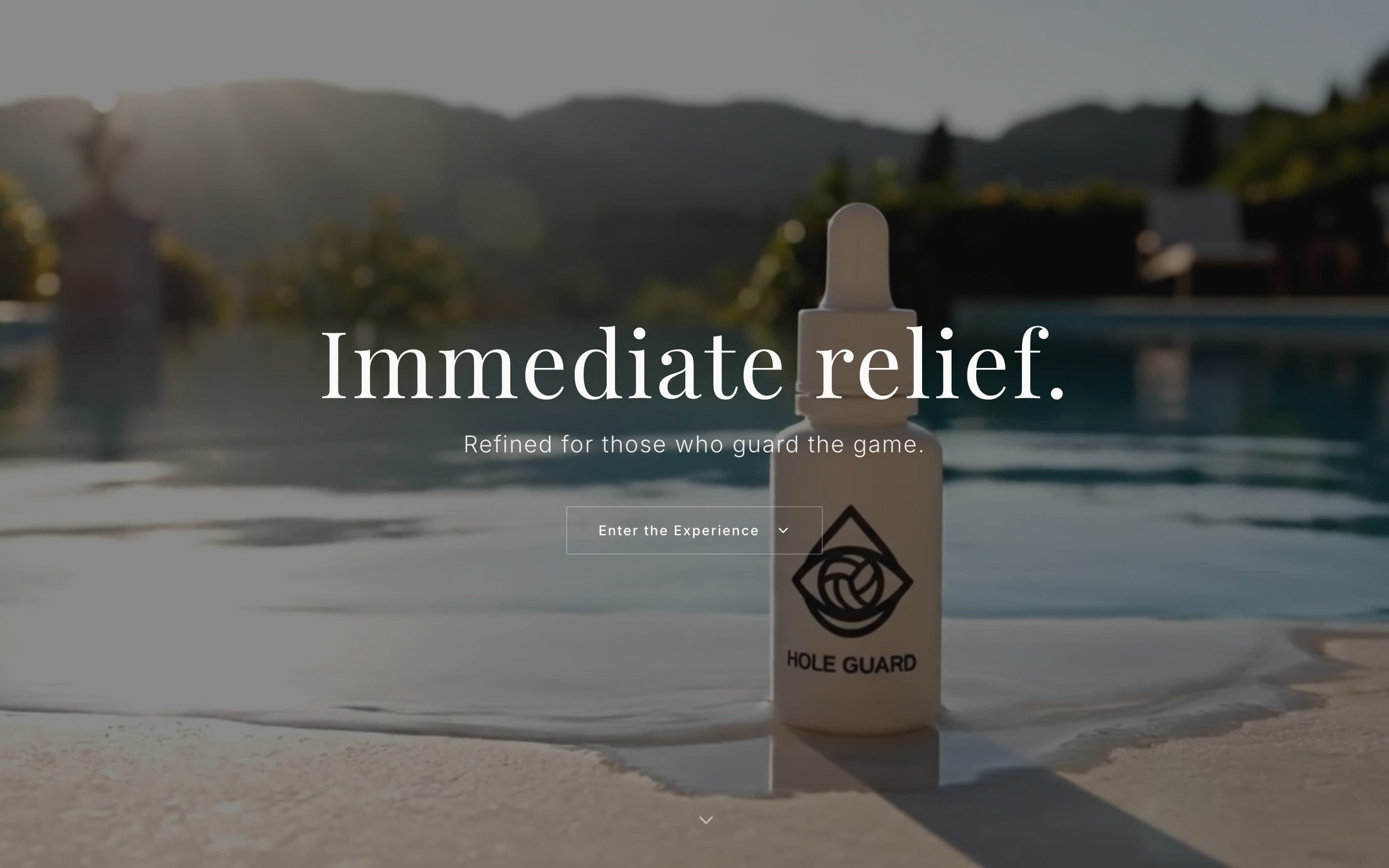The Hole Guard home page, eye drops for water polo players and swimmers
